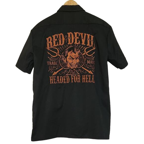 Red Devil Clothing Men's Dickies Button Down Shirt - Medium - Picture 1 of 7